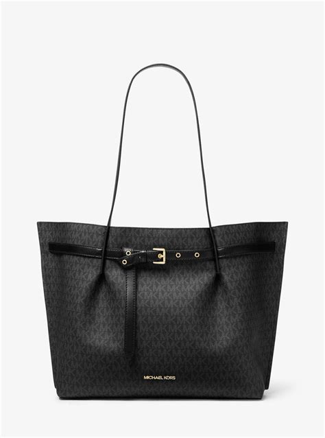 michael kors bag tag - emilia large logo tote bag.